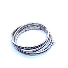Load image into Gallery viewer, Terra interlaced iolite bangles in silver - Coomi