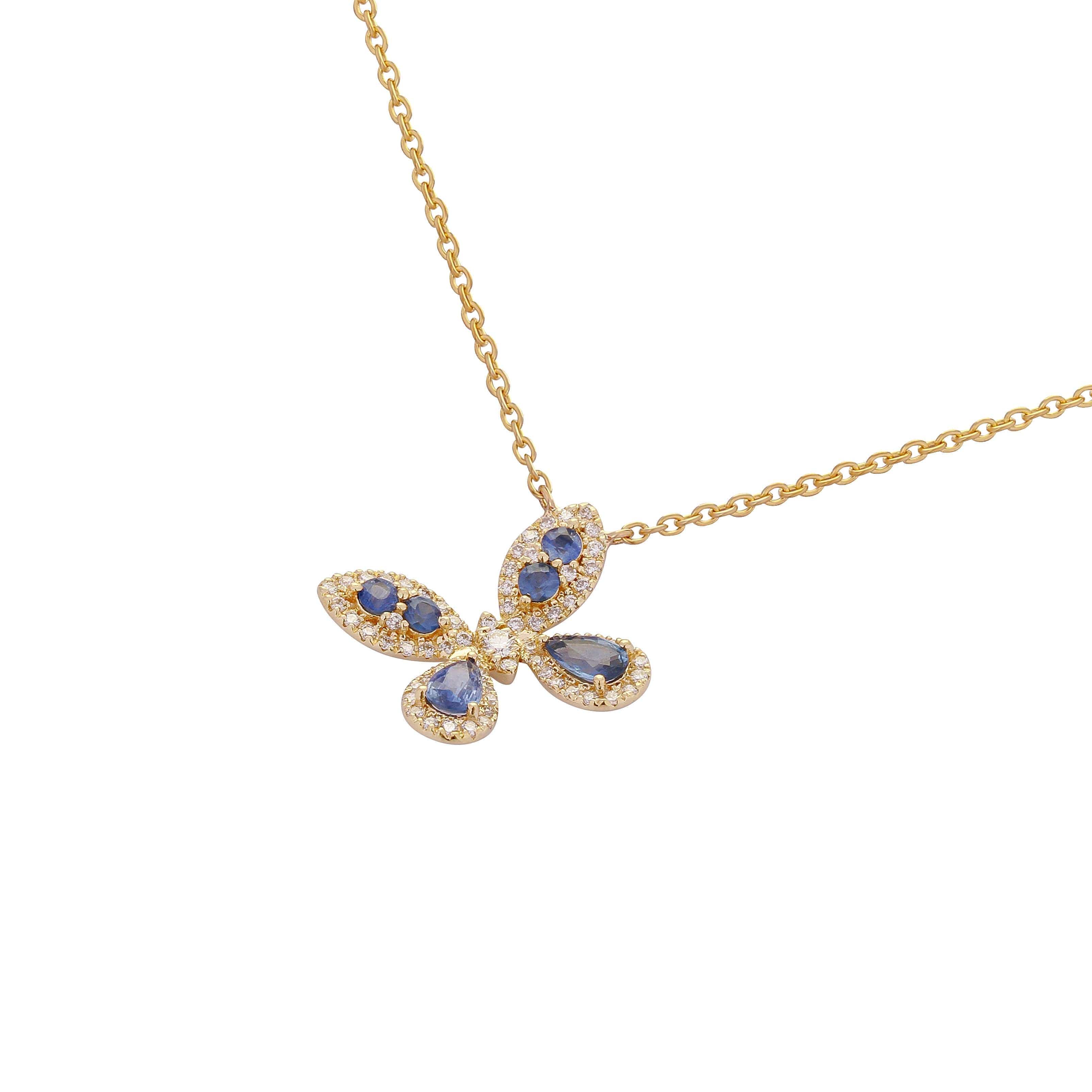 Blue Sapphire Butterfly Necklace - Coomi