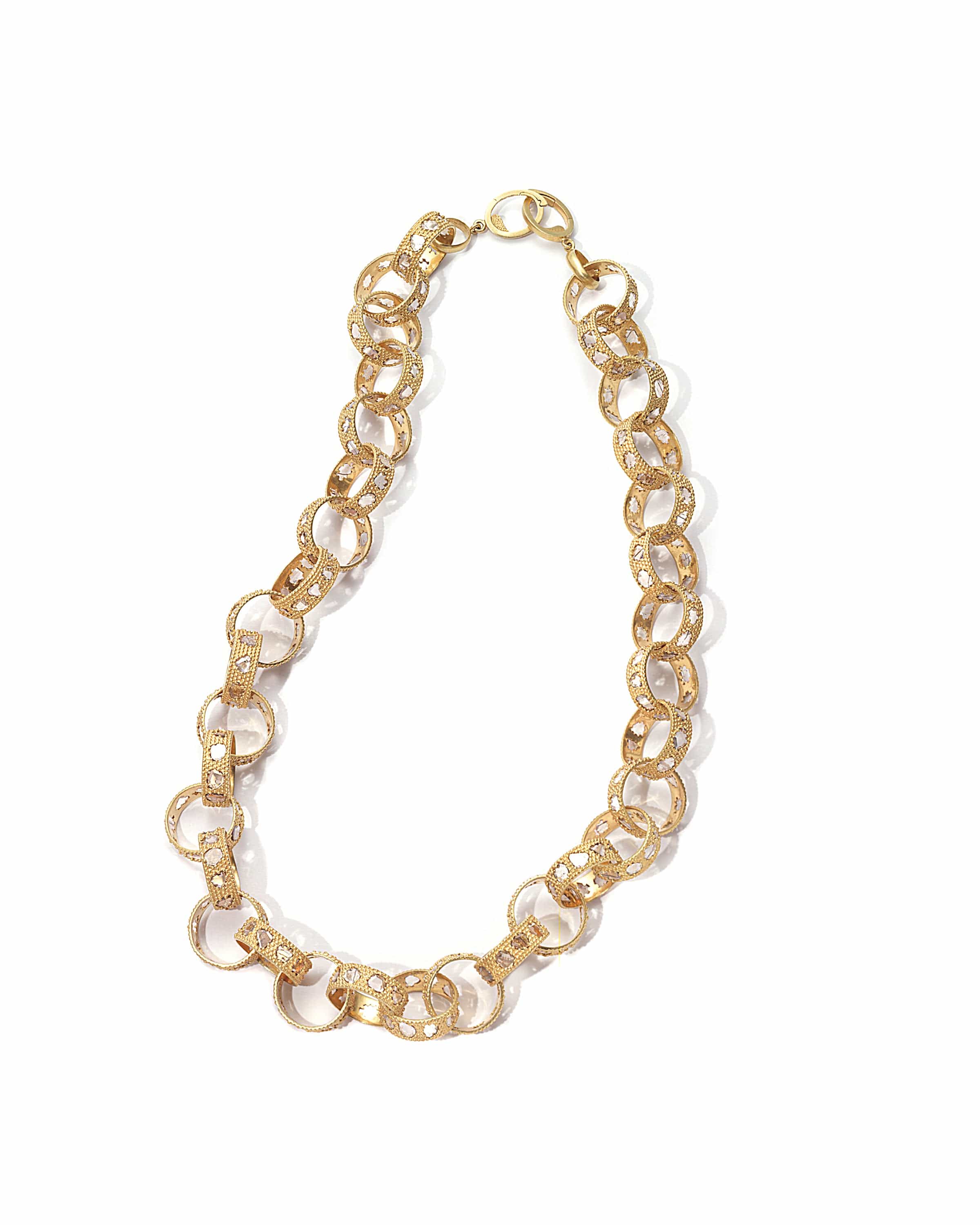 Round Link Sliced Diamond Necklace - Coomi