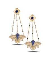 Load image into Gallery viewer, The Blue Lotus Trinetra Drop Earrings - Coomi
