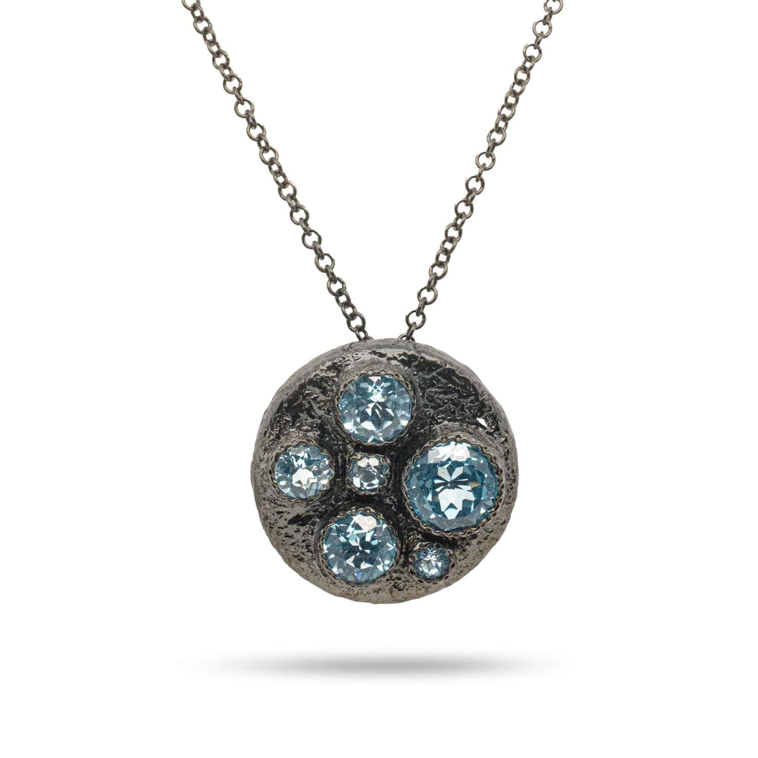 Dune Blackened Sterling Silver Blue Topaz Necklace - Coomi