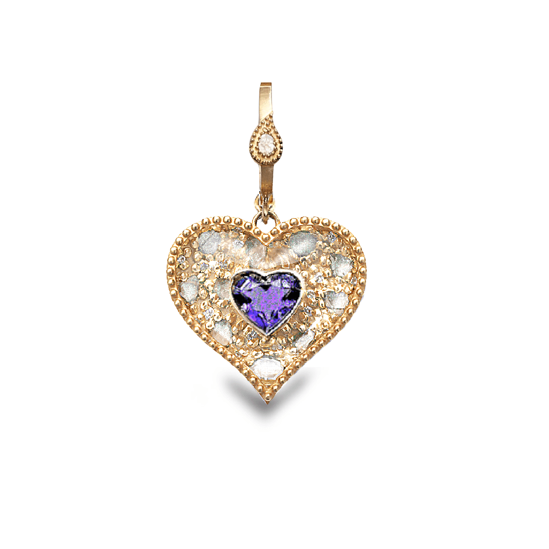 Trinetra Purple Heart Pendant - Coomi