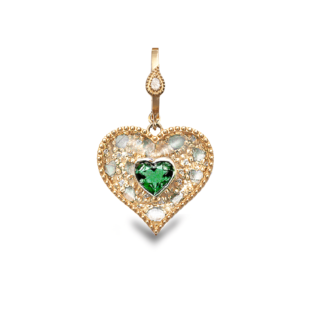 Trinetra Green Heart Pendant - Coomi