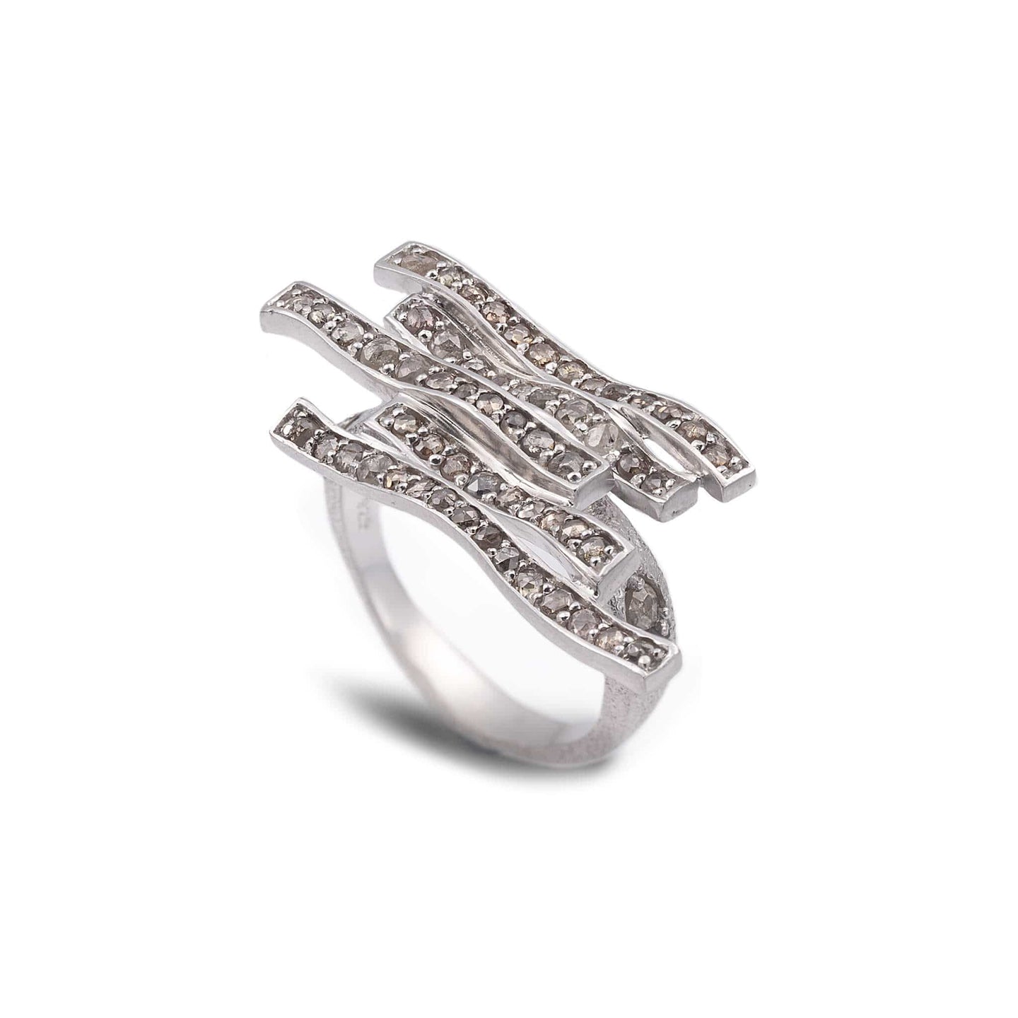 Sterling Silver Diamond Line Ring - Coomi