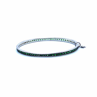 Terra Tsavorite Silver Bangle