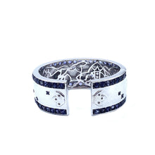 Load image into Gallery viewer, Tribal Sterling Silver Cuff with Iolite - Coomi
