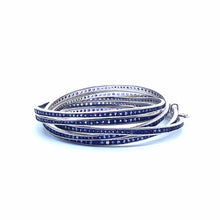 Load image into Gallery viewer, Terra interlaced iolite bangles in silver - Coomi
