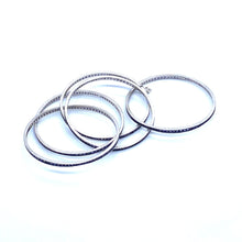 Load image into Gallery viewer, Terra interlaced iolite bangles in silver - Coomi
