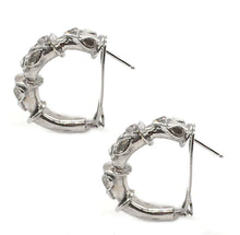 Load image into Gallery viewer, 18K White Gold Rose Cut Diamond Hoop Earrings - Coomi
