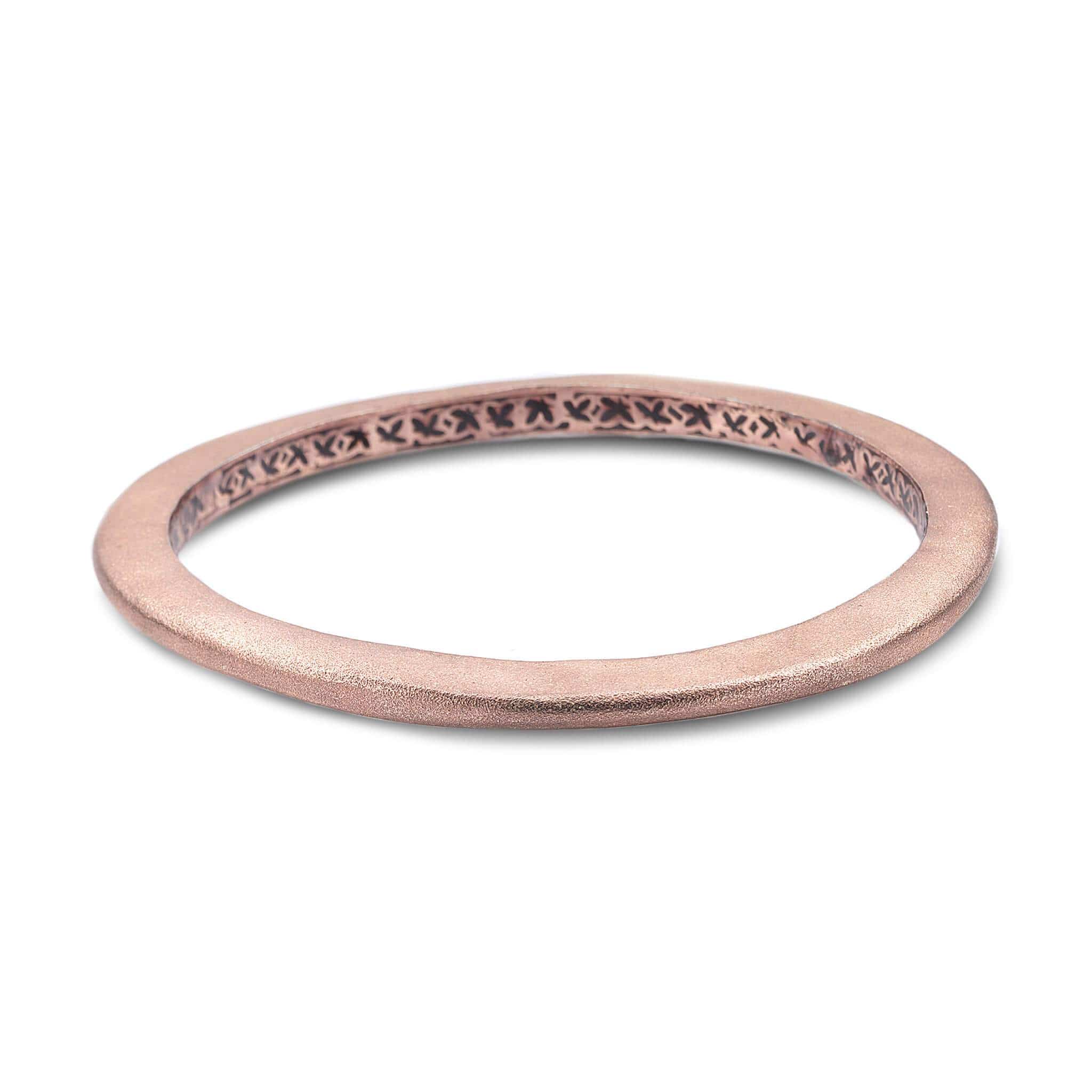 Tribal rose gold plated wave bangle 5mm thickness - Coomi