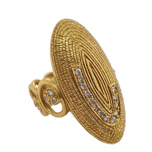 Load image into Gallery viewer, Eternity Oval Ring with Rose-Cut Diamonds in 20K Yellow Gold - Coomi
