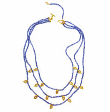 Load image into Gallery viewer, Vitality 20K Three Layered Iolite Necklace - Coomi
