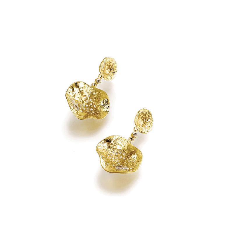 20K Serenity Cactus Flower Drop Earrings