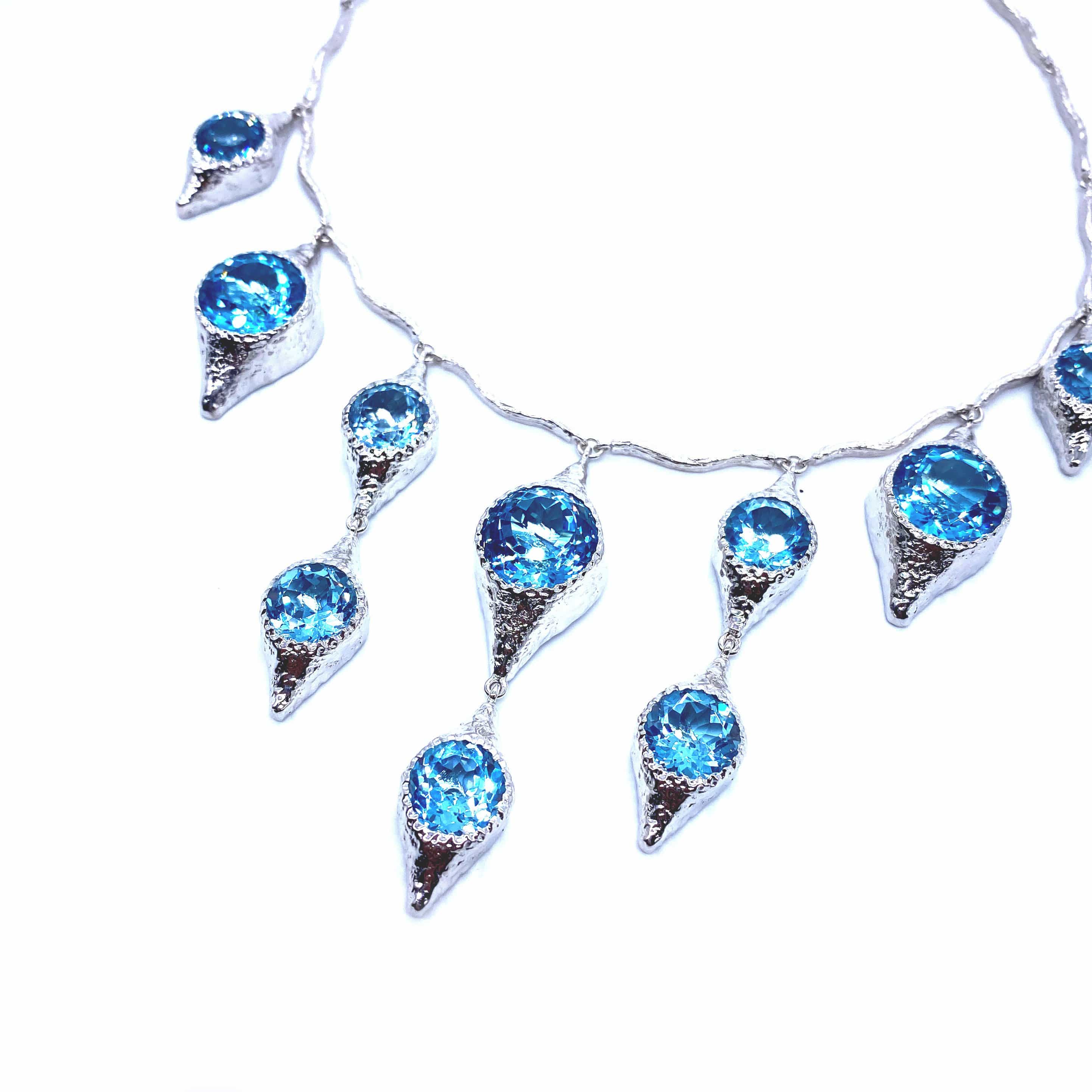 Dune Sterling Silver Blue Topaz Waterfall Necklace - Coomi