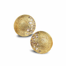 Load image into Gallery viewer, 20K Eternity Diamond Button Earrings - Coomi
