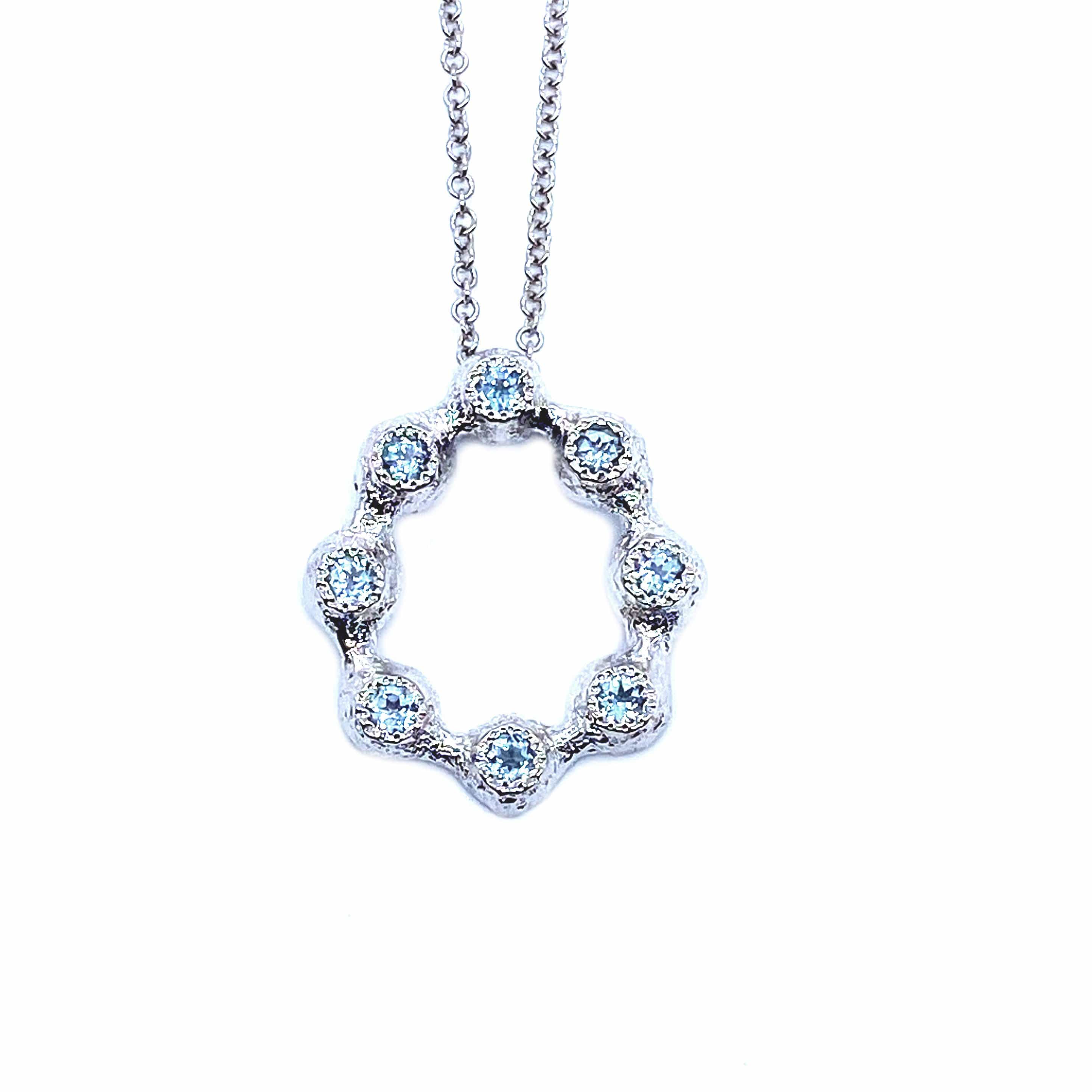 Dune Sterling Silver Round Pendant Blue Topaz Necklace - Coomi