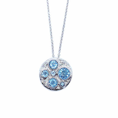 Dune Sterling Silver Scattered Blue Topaz Necklace