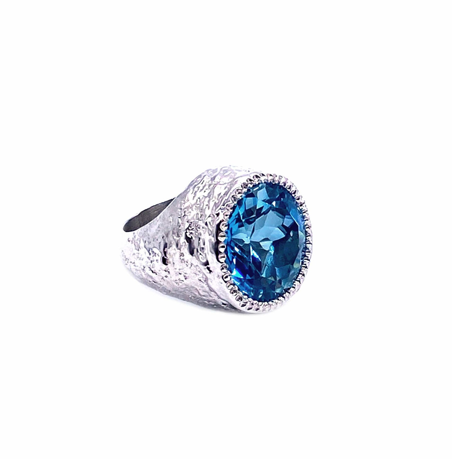 Dune Sterling Silver Blue Topaz Dome Ring - Coomi