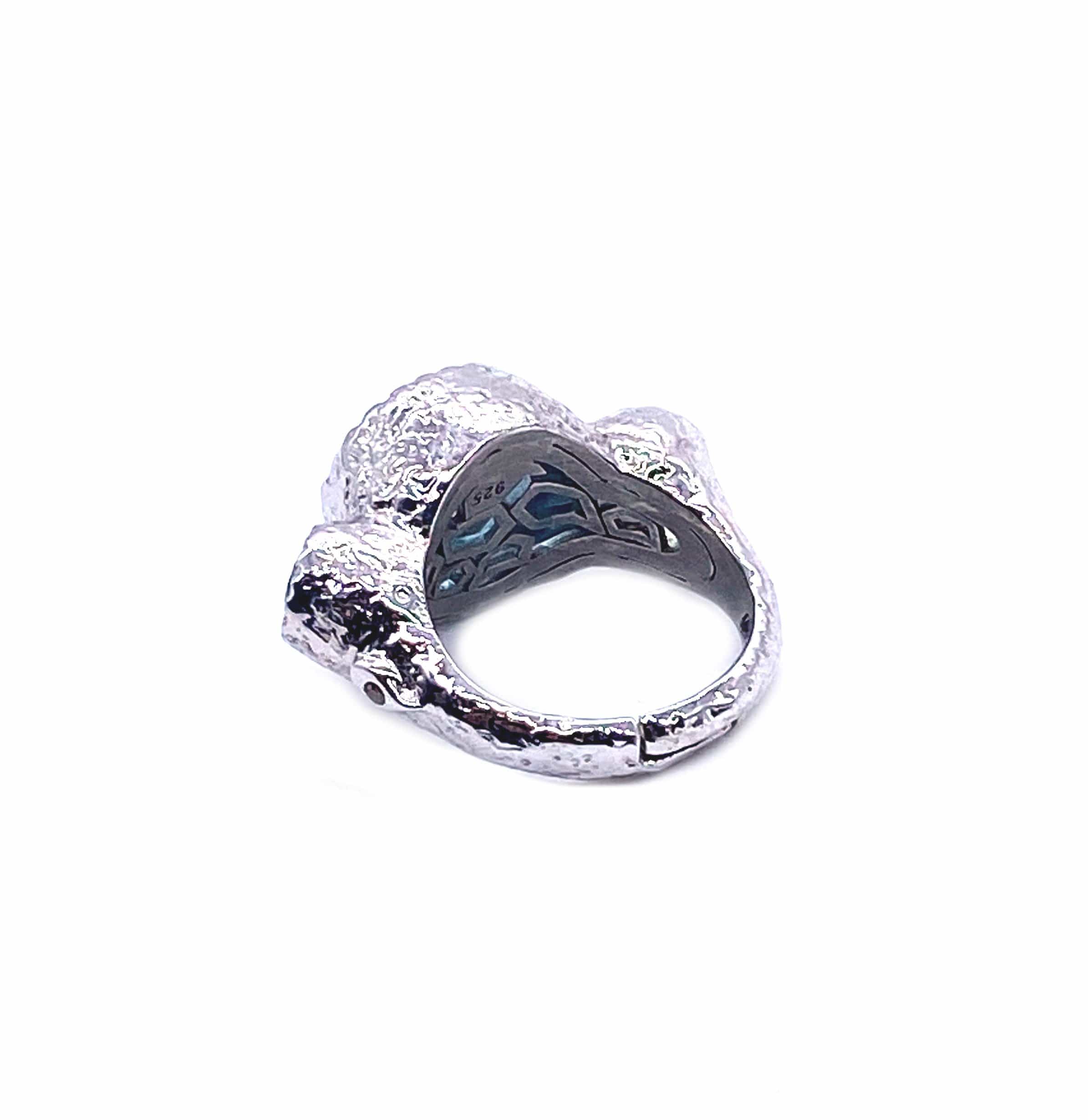 Dune Sterling Silver 3 Stone Blue Topaz Ring - Coomi
