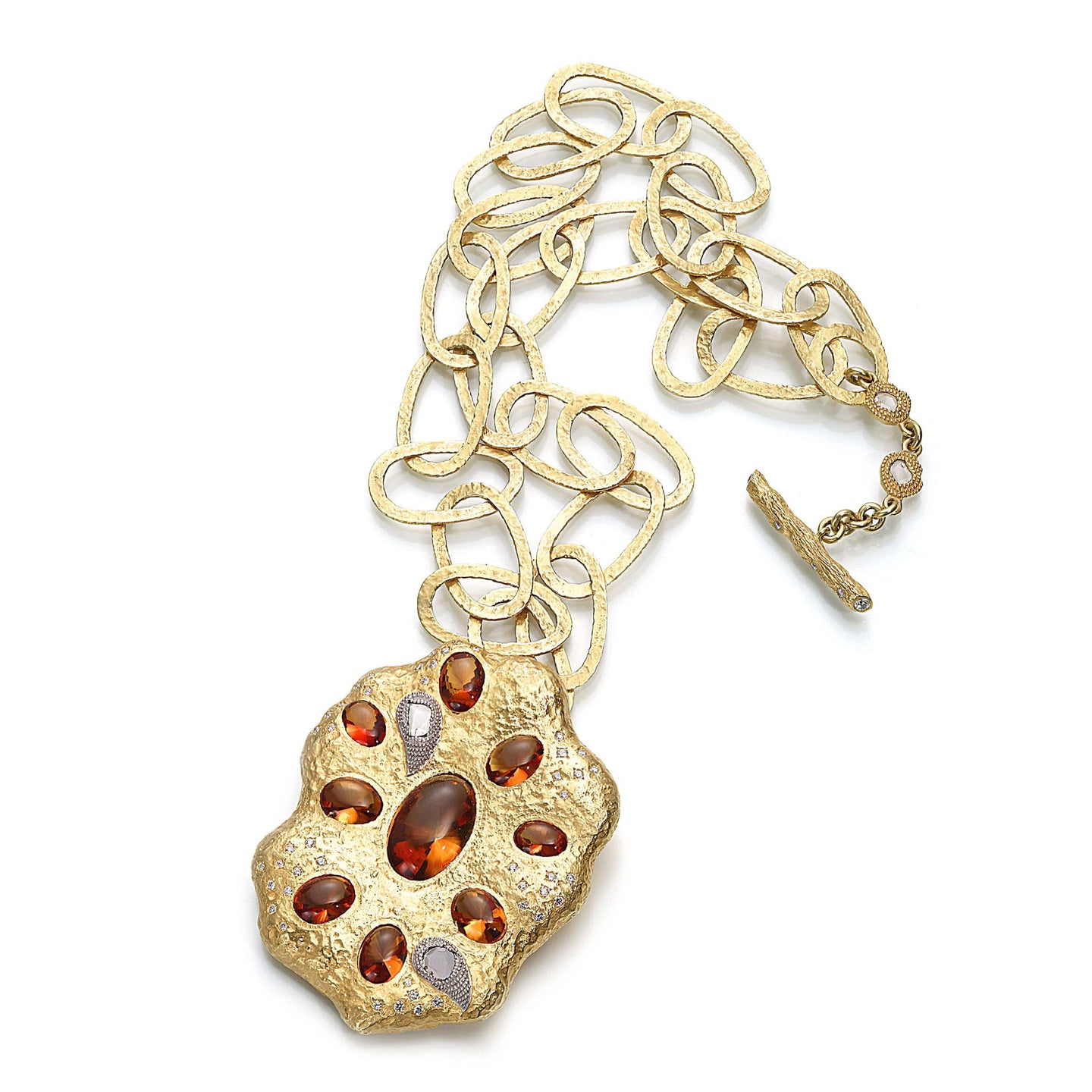 Serenity 20K Yellow Gold Pendant with Madeira Citrine and Diamonds - Coomi
