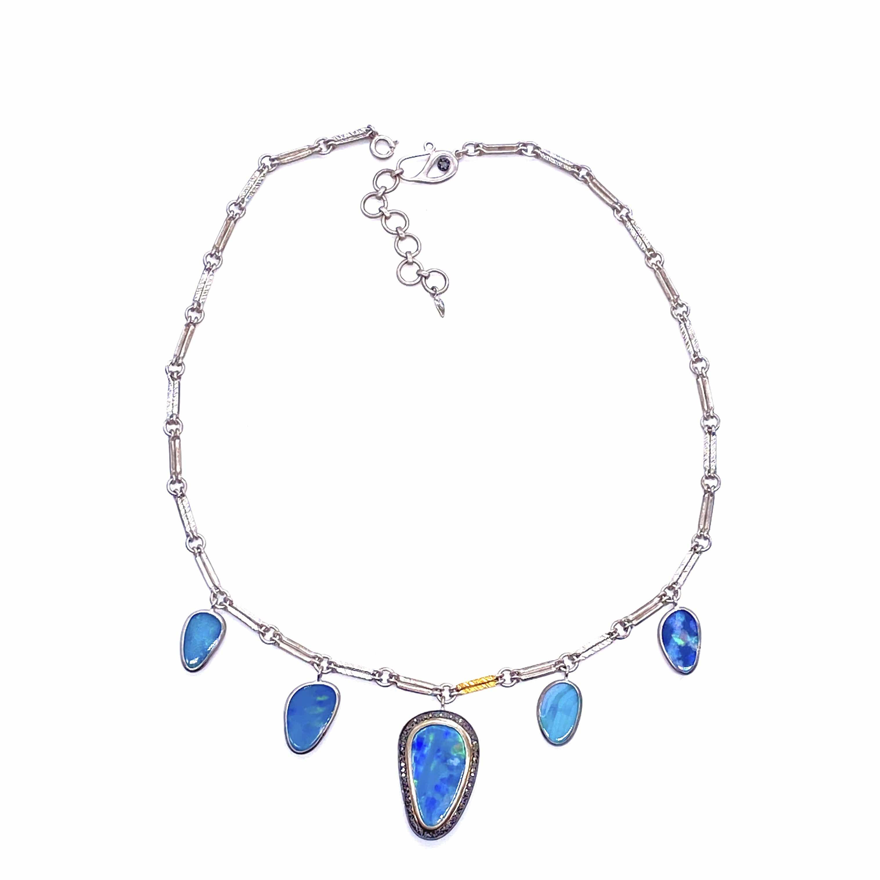 Sterling Silver Large Opal Necklace - Coomi