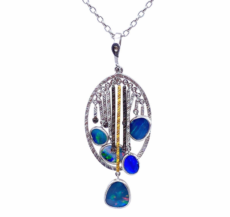 Sterling Silver Australian Opal Pendant