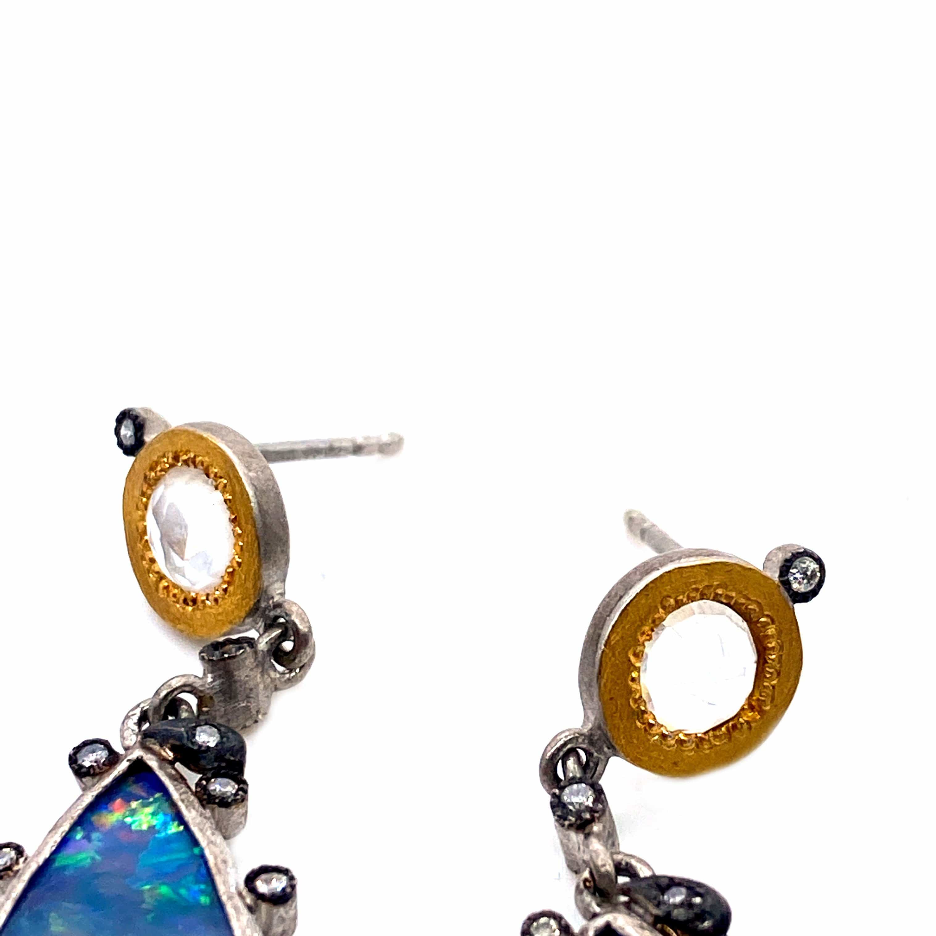 Sterling Silver Earrings with Opal - Coomi