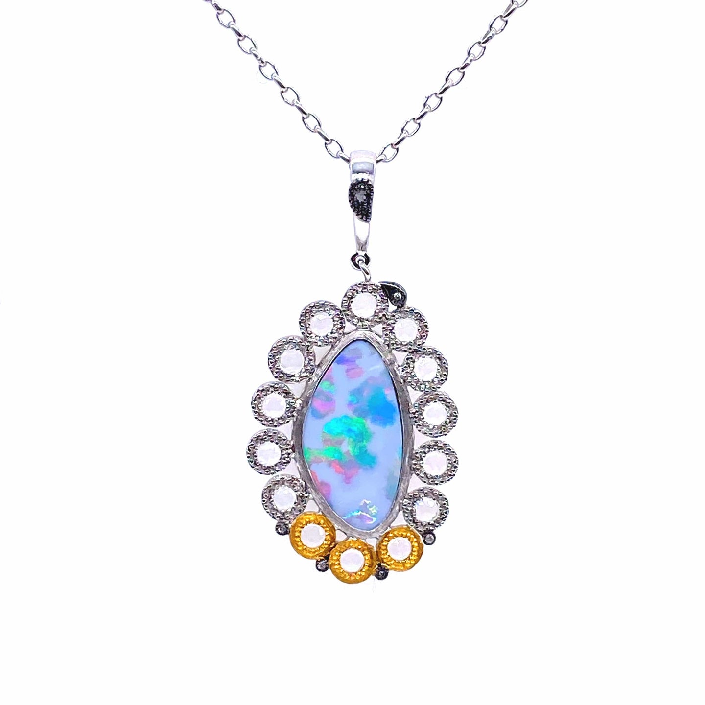 Sterling Silver Opal Pendant - Coomi