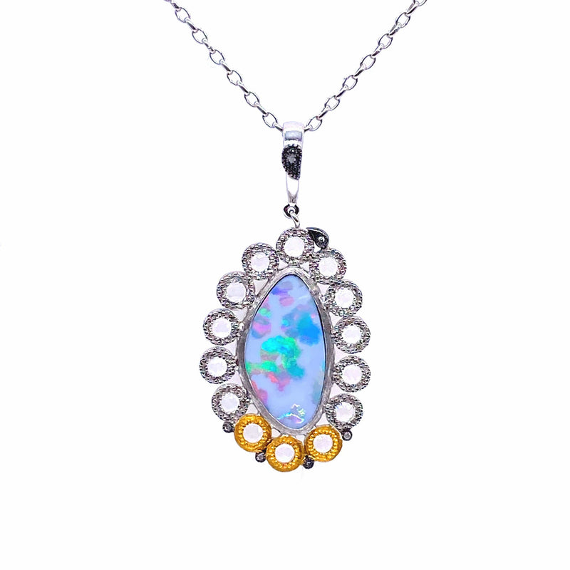 Sterling Silver Opal Pendant