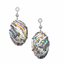 Load image into Gallery viewer, Silver Affinity Abalone and Diamond Earrings - Coomi
