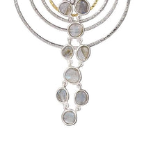 Load image into Gallery viewer, Silver Labradorite Spring Earring with Diamonds - Coomi
