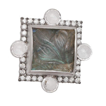 Load image into Gallery viewer, Silver Carved Labradorite Stud Earrings - Coomi
