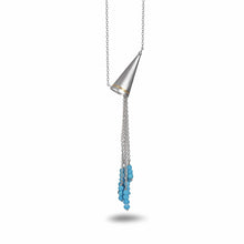 Load image into Gallery viewer, Vitality 20K Silver Necklace with Cone and Turquoise Tassel - Coomi
