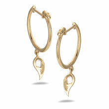 Load image into Gallery viewer, Vitality Hoop Earring in 20K with Diamond Paisley Drop Charms - Coomi
