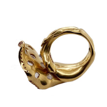 Load image into Gallery viewer, Vitality Leaf Ring with 20K Yellow Gold and Large Diamonds - Coomi
