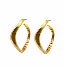 Load image into Gallery viewer, Sterling Silver Hydra Wavy Gold Plated Hoops - Coomi

