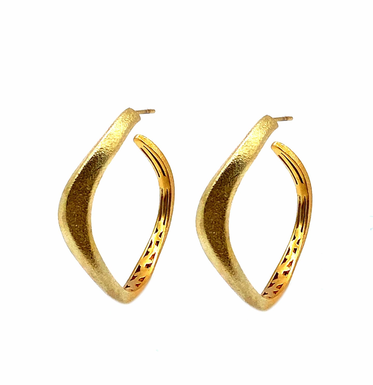 Sterling Silver Hydra Wavy Gold Plated Hoops - Coomi