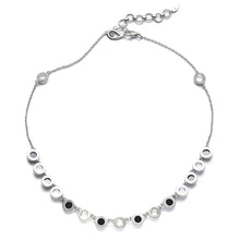 Load image into Gallery viewer, Sterling Silver Short Necklace with Black Spinel and Crystal - Coomi
