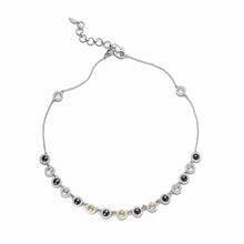 Load image into Gallery viewer, Sterling Silver Short Necklace with Black Spinel and Crystal - Coomi
