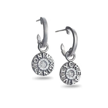 Load image into Gallery viewer, Sterling Silver &quot;Imagination&quot; &amp; &quot;Creativity&quot; Diamond Hoop Earrings - Coomi
