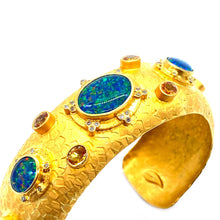 Load image into Gallery viewer, Sterling Silver with 24k Gold Plating Statement Opal Cuff - Coomi
