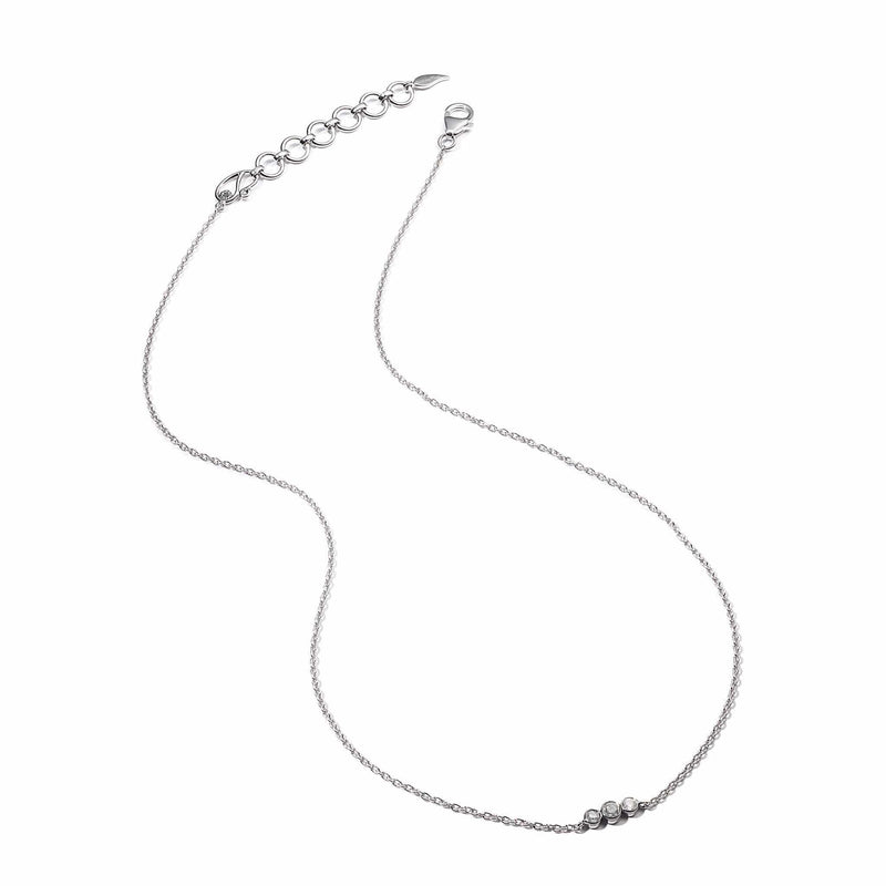 Sterling Silver Diamond Trio Necklace
