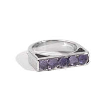 Load image into Gallery viewer, Sterling Silver Iolite Bar Ring - Coomi
