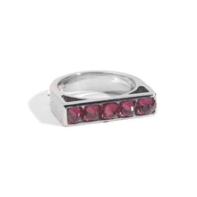 Load image into Gallery viewer, Sterling Silver Rhodolite Bar Ring - Coomi
