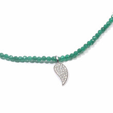 Load image into Gallery viewer, Sterling Silver Diamond Paisley Green Onyx Bead Necklace - Coomi
