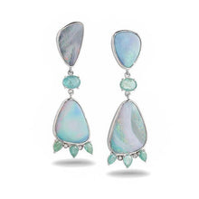 Load image into Gallery viewer, Silver Affinity Double Opal Earrings - Coomi
