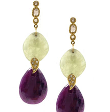 Load image into Gallery viewer, 20K Affinity Ruby and Sapphire Drop Earrings - Coomi
