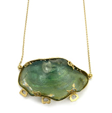 Load image into Gallery viewer, Antiquity 20K Necklace with Rose-Cut Diamonds and Roman Glass - Coomi
