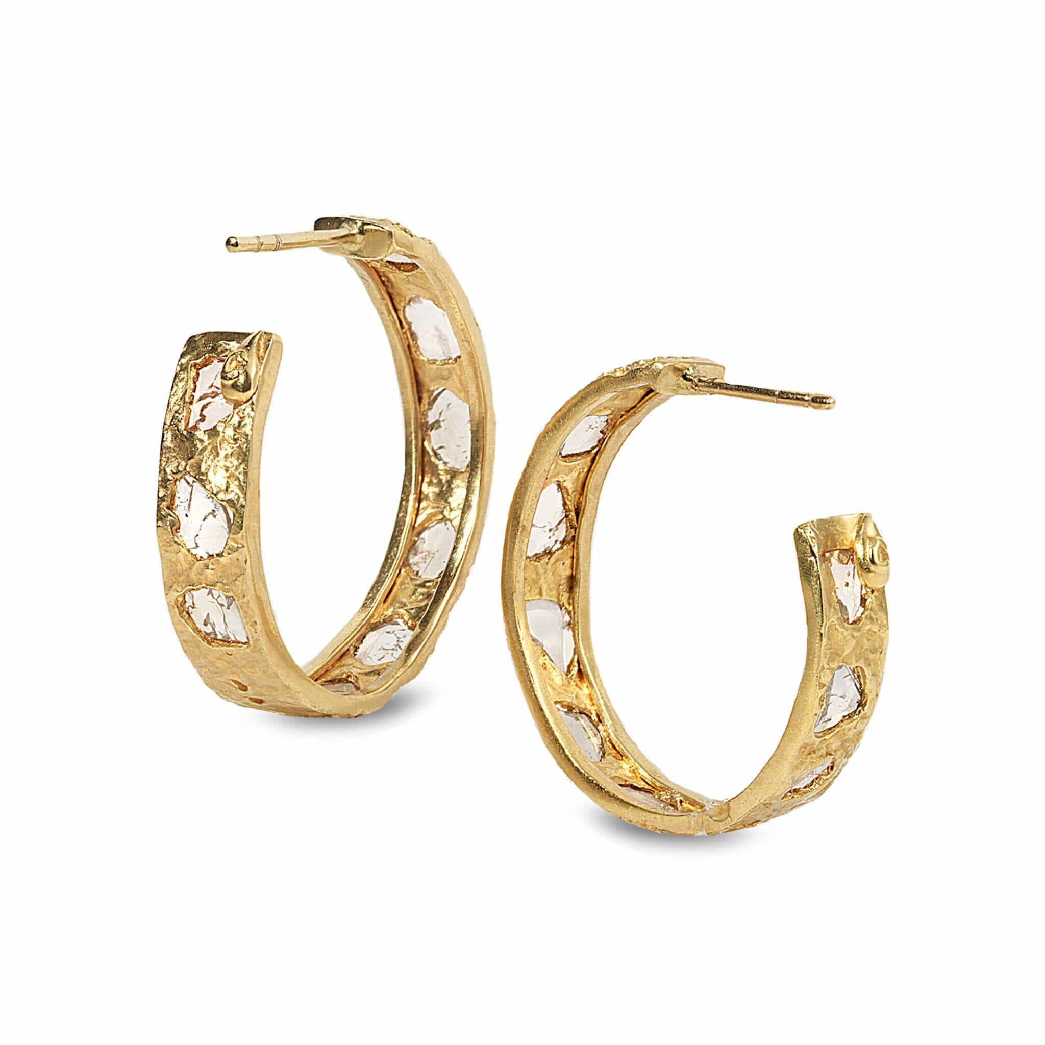 20K Luminosity Diamond Slice Hoop Earrings - Coomi