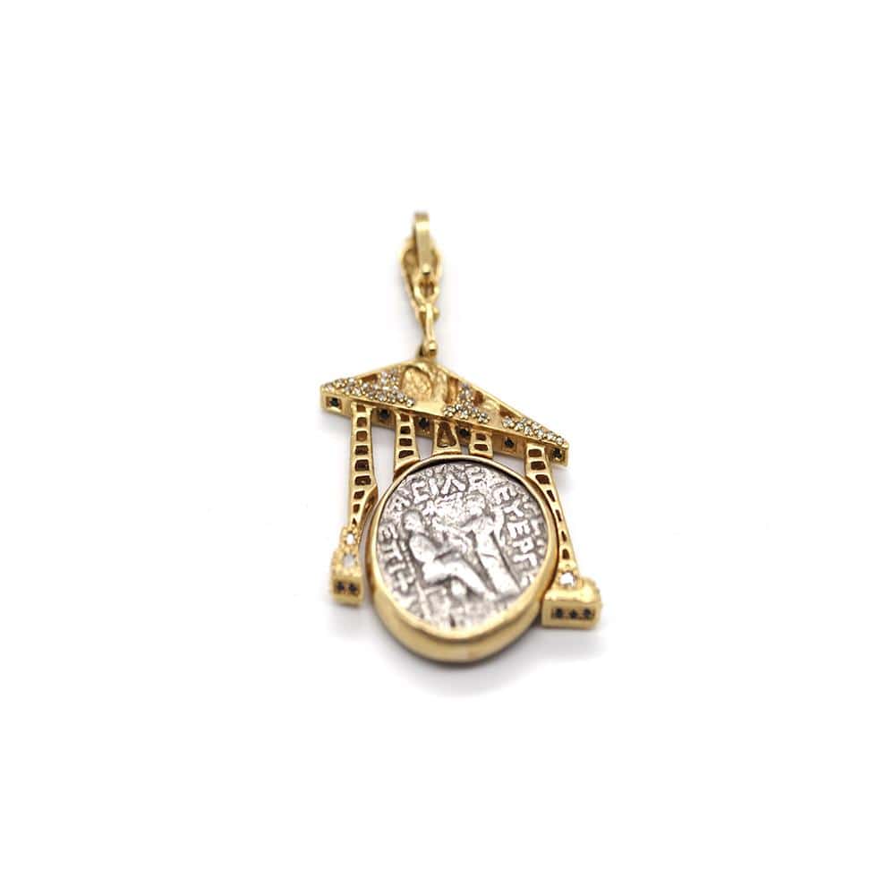 Antiquity Partian Coin Pendant with Rose-Cut Diamonds - Coomi